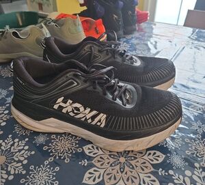 Hoka Black and White Athletic Shoes
